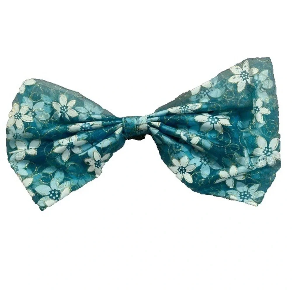 NEW large girls hair bows clip‎ accessory blue 9 inch
